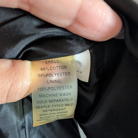 Tahari Colorblock Coat Cream Black Cotton Blend Size Small Overcoat Classic - Picture 14 of 14